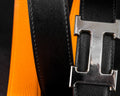 Bespoke Reversible Belt in Black Box & Orange Togo