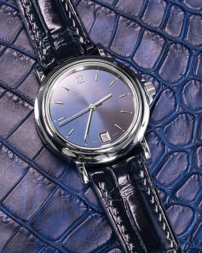 Bespoke Watch Strap in Peacock Blue Crocodile