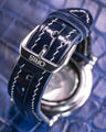 Bespoke Watch Strap in Peacock Blue Crocodile