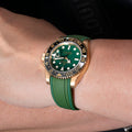 Solitaire Rubber straps in Deep Emerald Green for Rolex GMT-Master II 116718LN