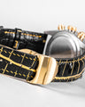 Bespoke Watch Strap in Black Gold Crocodile