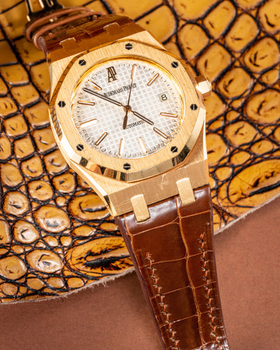 Bespoke Watch Strap in Brown Himalayan Crocodile