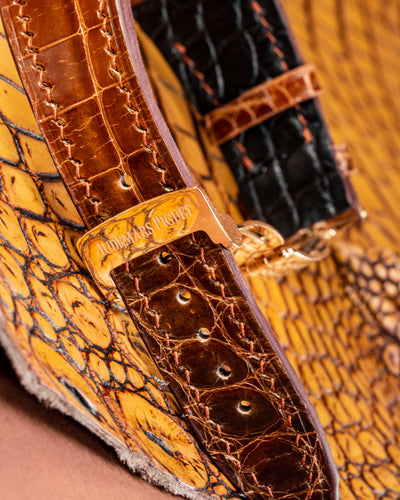 Bespoke Watch Strap in Brown Himalayan Crocodile