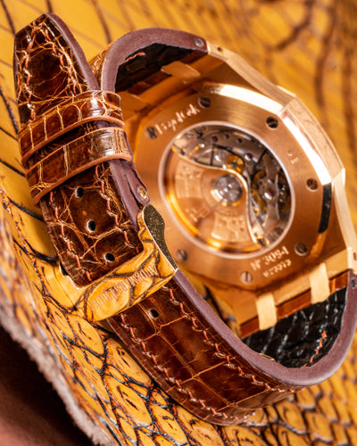 Bespoke Watch Strap in Brown Himalayan Crocodile