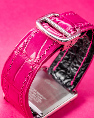 Bespoke Watch Strap in Fuchsia Pink Crocodile