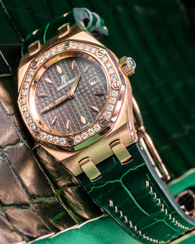 Bespoke Watch Strap in Emerald Green Crocodile