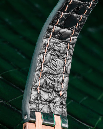 Bespoke Watch Strap in Emerald Green Crocodile