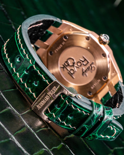 Bespoke Watch Strap in Emerald Green Crocodile