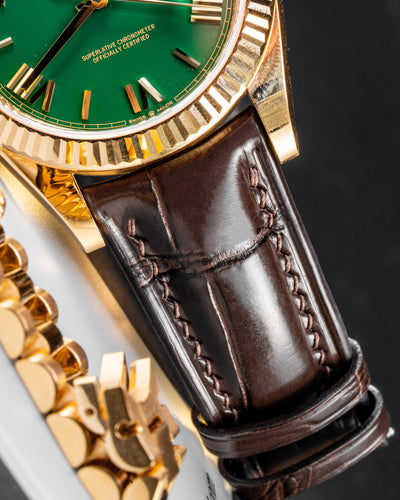 Bespoke Watch Strap in Chocolate Brown Crocodile