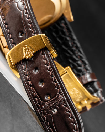 Bespoke Watch Strap in Chocolate Brown Crocodile