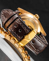 Bespoke Watch Strap in Chocolate Brown Crocodile