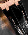 Bespoke Watch Strap in Black Crocodile