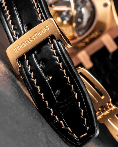 Bespoke Watch Strap in Black Crocodile