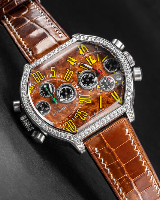 Bespoke Watch Strap in Brown Himalayan Crocodile