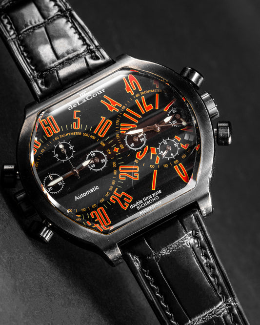 Bespoke Watch Strap in Black Crocodile