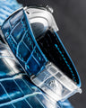 Bespoke Watch Strap in Pearl Blue Crocodile