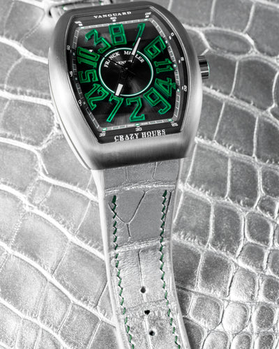 Bespoke Watch Strap in Metallic Silver Alligator