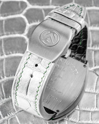 Bespoke Watch Strap in Metallic Silver Alligator