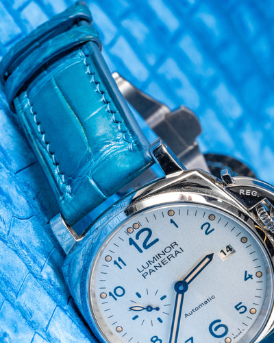 Bespoke Watch Strap in Miami Blue Crocodile