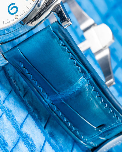 Bespoke Watch Strap in Miami Blue Crocodile