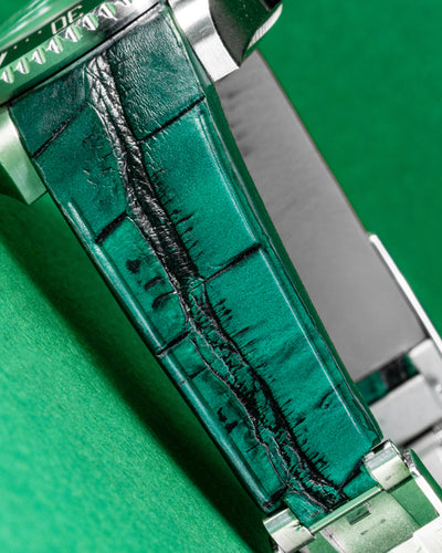 Bespoke Watch Strap in Ombre Green Crocodile