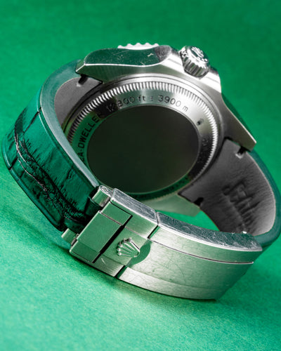 Bespoke Watch Strap in Ombre Green Crocodile