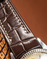Bespoke Watch Strap in Chocolate Brown Crocodile