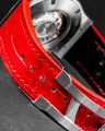 Bespoke Watch Strap in Ferrari Red Crocodile