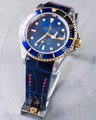 Bespoke Watch Strap in Electric Blue Crocodile