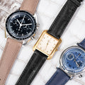 Solitaire Universal Straps in Sandstorm Epsom, Midnight Storm Epsom and Black Carbon Pueblo