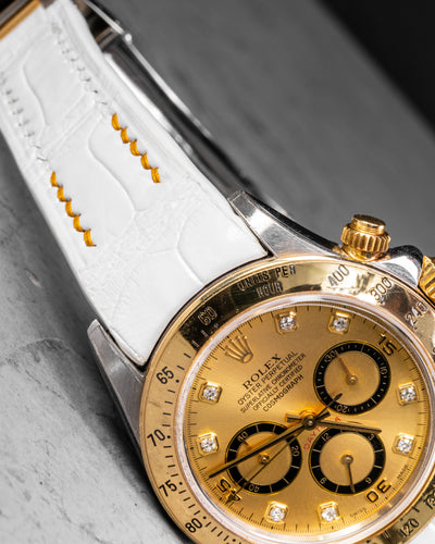 Bespoke Watch Strap in White Crocodile