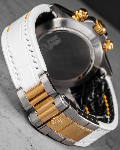 Bespoke Watch Strap in White Crocodile