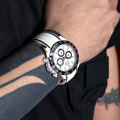 Solitaire Rubber straps in Cookie White for Rolex Daytona 116500LN