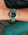 Solitaire Rubber straps in Deep Emerald Green for Rolex Submariner Kermit