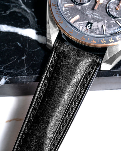 Solitaire Universal Straps in Black Carbon Pueblo for Omega Speedmaster