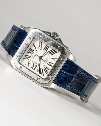Bespoke Watch Strap in Peacock Blue Crocodile