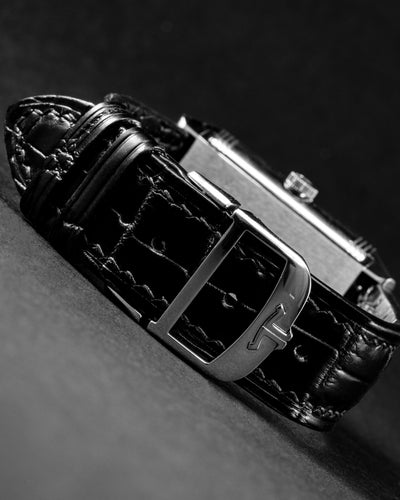Bespoke Watch Strap In Black Crocodile