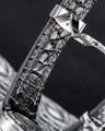 Bespoke Watch Strap in Black Silver Alligator