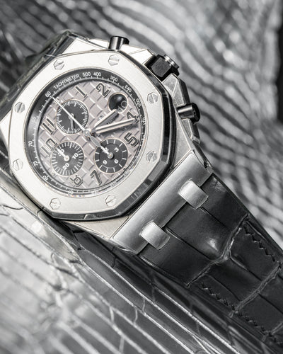 Bespoke Watch Strap in Graphite Grey Alligator