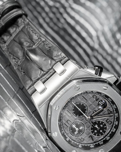 Bespoke Watch Strap in Graphite Grey Alligator