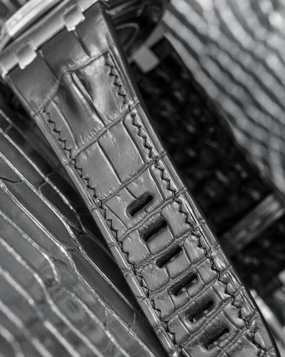 Bespoke Watch Strap in Graphite Grey Alligator