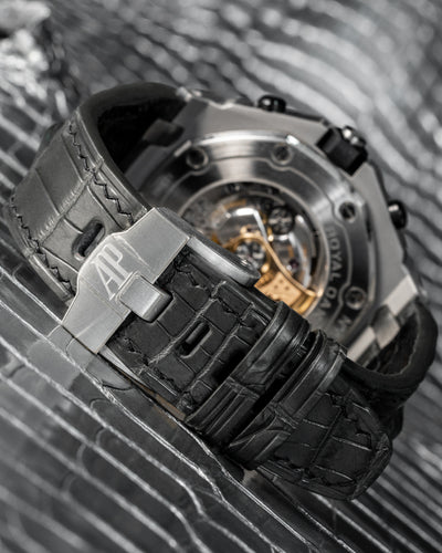 Bespoke Watch Strap in Graphite Grey Alligator