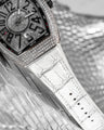 Bespoke Watch Strap in Metallic Silver Alligator