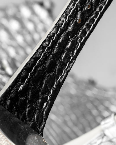 Bespoke Watch Strap in Metallic Silver Alligator