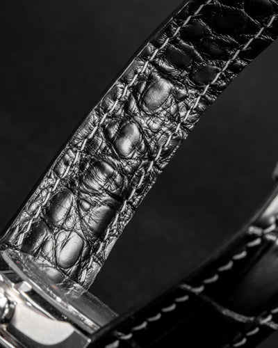 Bespoke Watch Strap in Black Crocodile