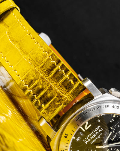 Bespoke Watch Straps in Yellow Himalayan Crocodile