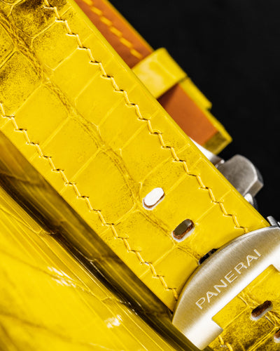 Bespoke Watch Straps in Yellow Himalayan Crocodile