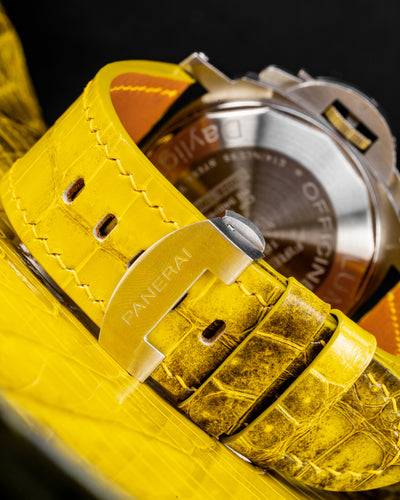 Bespoke Watch Straps in Yellow Himalayan Crocodile