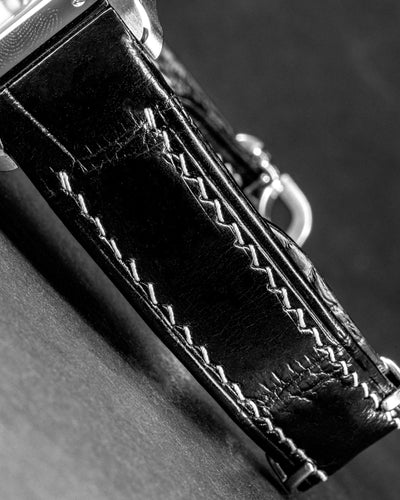 Bespoke Watch Strap in Black Crocodile