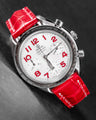 Bespoke Watch Strap in Ferrari Red Crocodile
